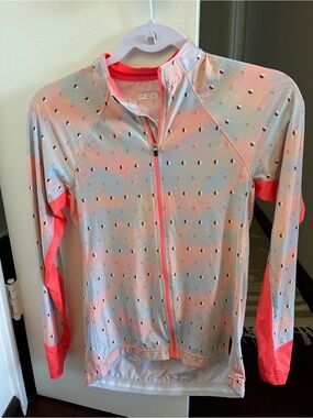 MACHINES FOR FREEDOM RARE Light Coral and Mint Zip-Front Cycling Jersey